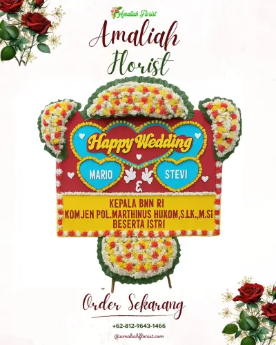 Karangan Papan Bunga Pernikahan di Lontong Pancur